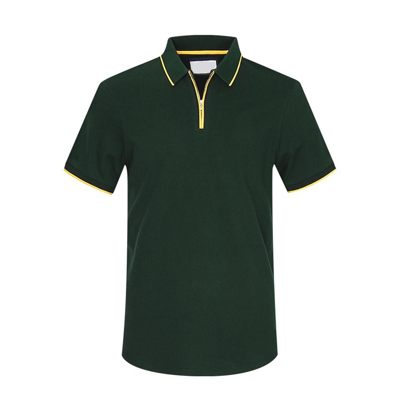 Slim Fit Zipper Collar Casual Youth Custom Solid Color Polo Shirt
