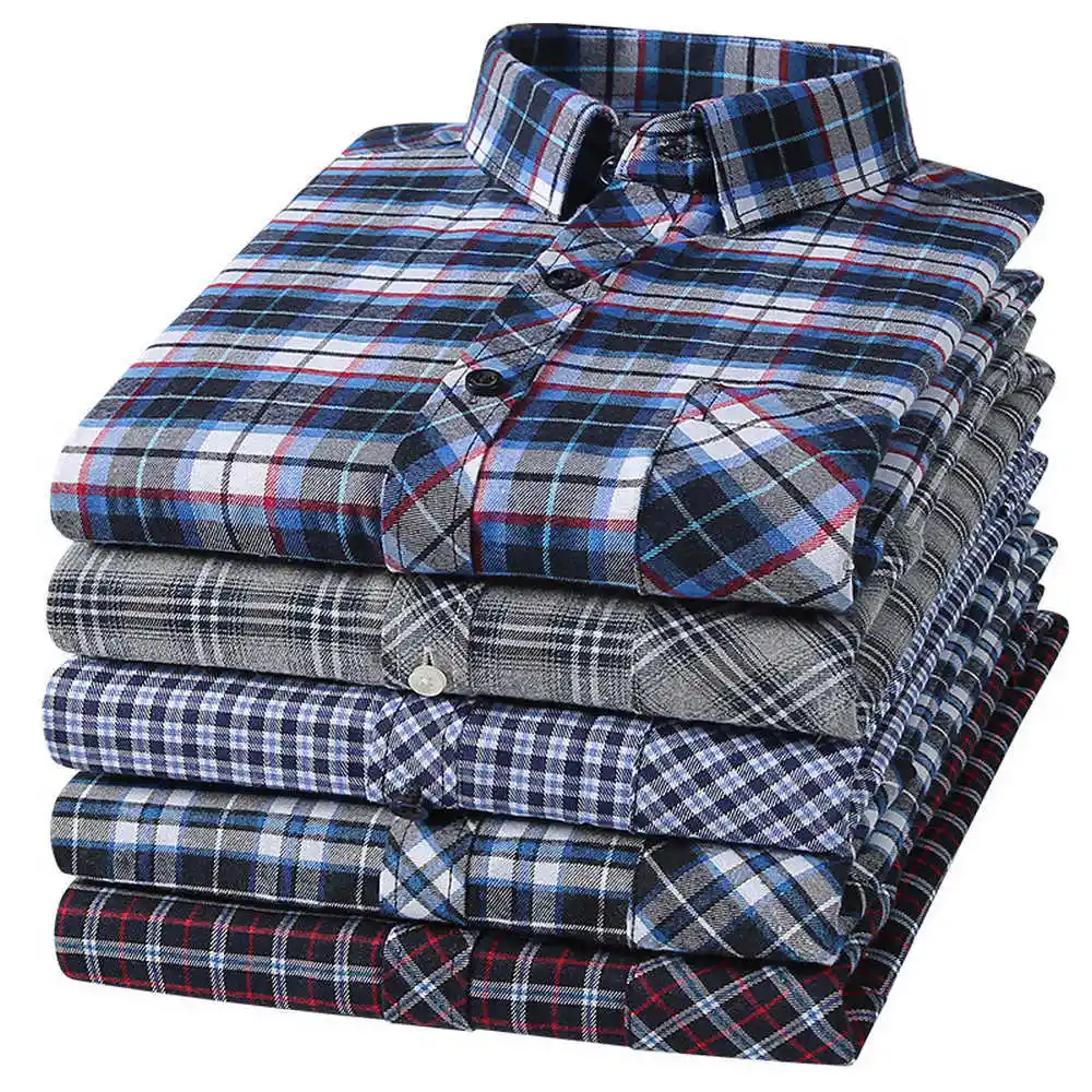 Wholesale Custom Plaid Formal Flannel Shirt Men