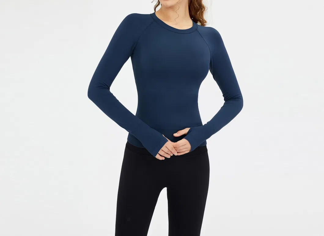 Women&prime; S Long Sleeve Thumb Holes Outdoor Performance Workout Tee Shirts
