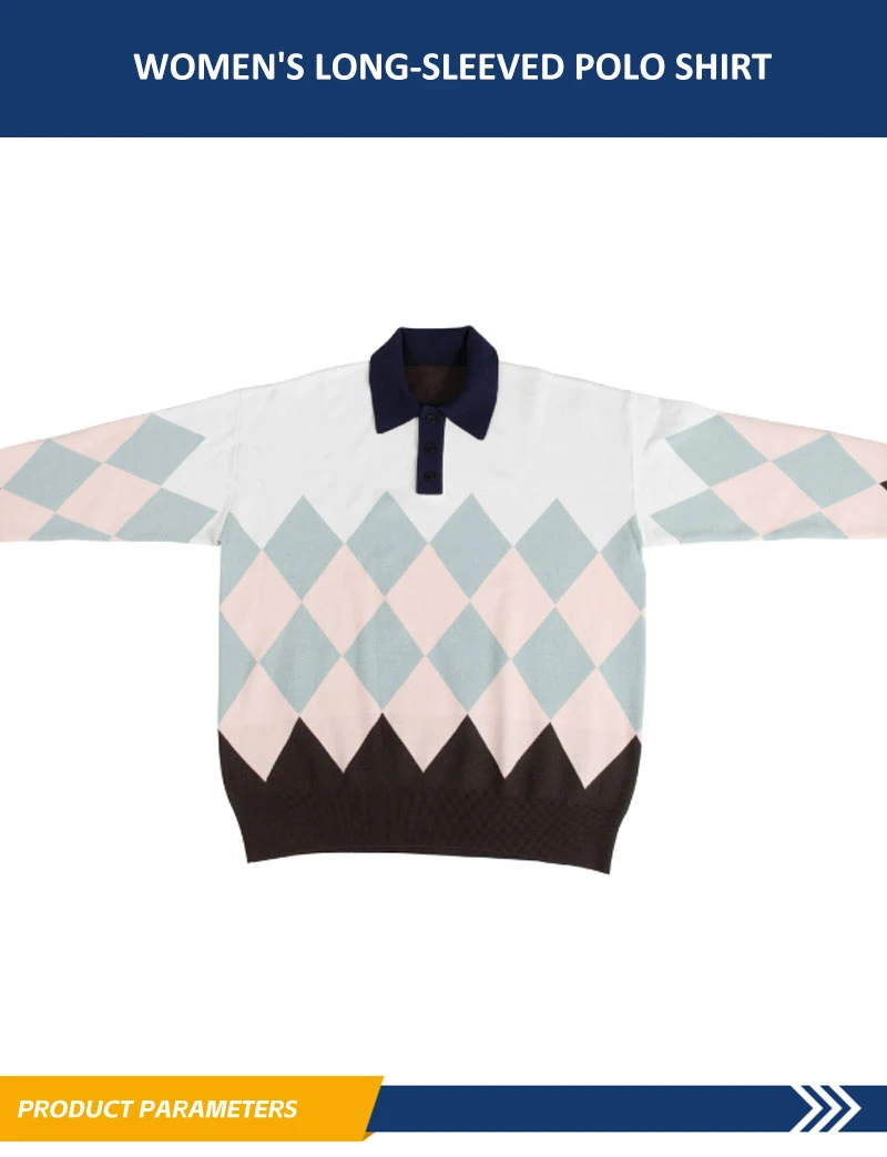 Customized Logo Striped Design Long Sleeve Polyester Polo Tee Shirts