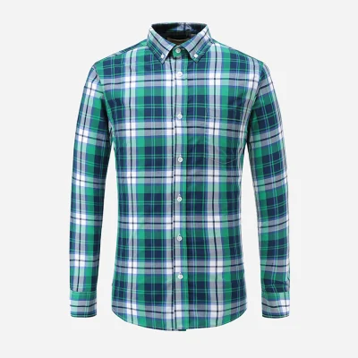Embrace Sophistication with a Green Plaid Standard Shirt for Men