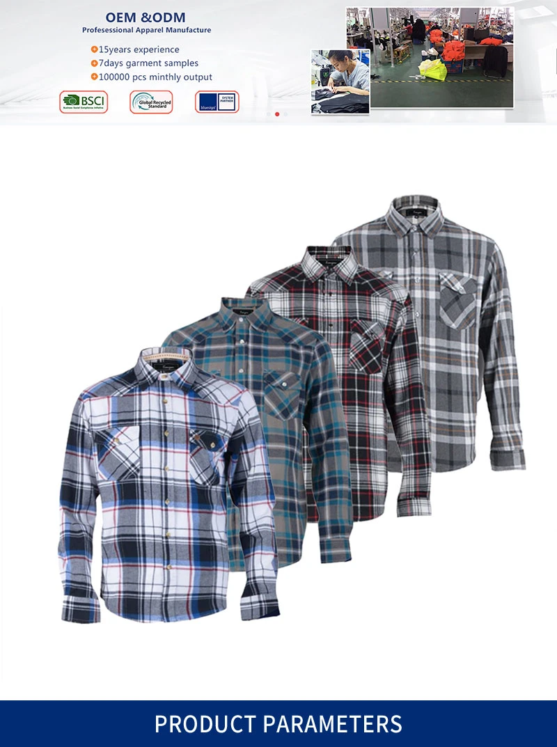New Fashion Blue Casual Shirt England Style Stand-up Collar Polo T Shirts Plaid Long Sleeve Men&prime;s Shirts